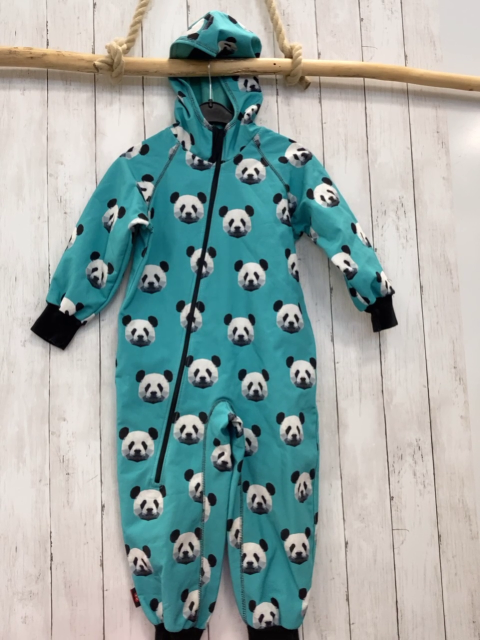 Ielm  Softshelloverall Gr. 110  türkis Pandabärköpfe 