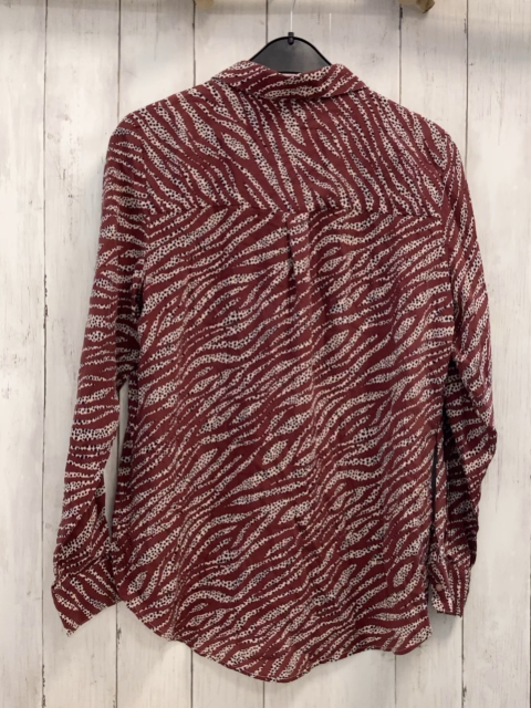 Boden  Bluse  Gr. 158/164  rotbraun + creme mit schwarzen Punkten 