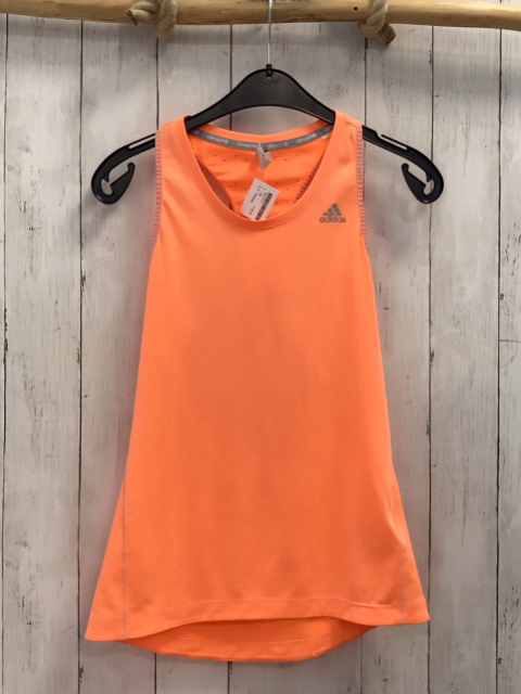 Adidas  Sportshirt Gr.S  orange gaue Schrift + graues Label 