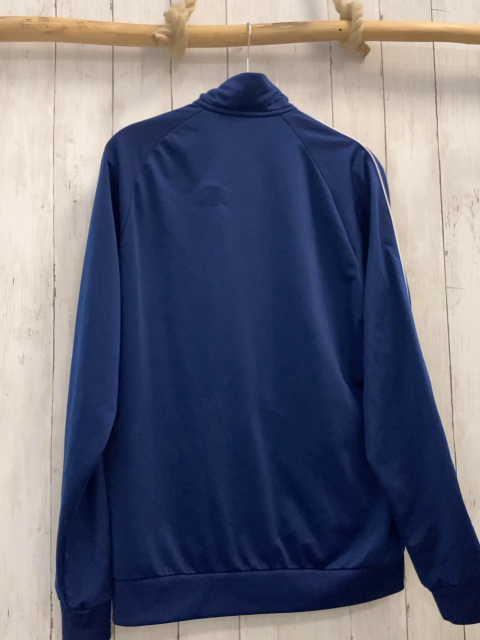 Adidas  Joggingjacke Gr. L blau weiße Schrift + Label 