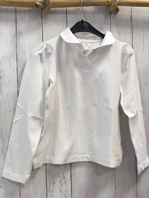 Zara  Langarmshirt  Gr. 140  weiß Polokragen 