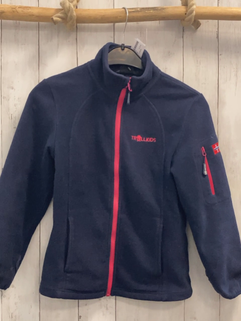 Trollkids  Fleecejacke  Gr. 140  blau pink Reißverschluss 