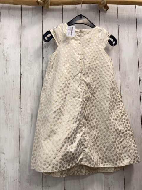Next  Kleid  Gr. 110  creme goldene glänzende Punkte 