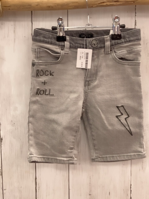IKKS Shorts  Gr. 104  grau Jeans Schrift Bund verstellbar 