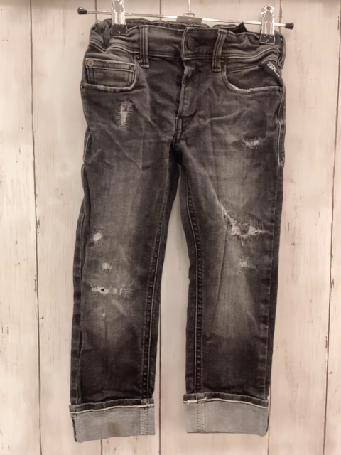 Replay  Hose  Gr. 110  grau Jeans Umschlag Bund verstellbar 