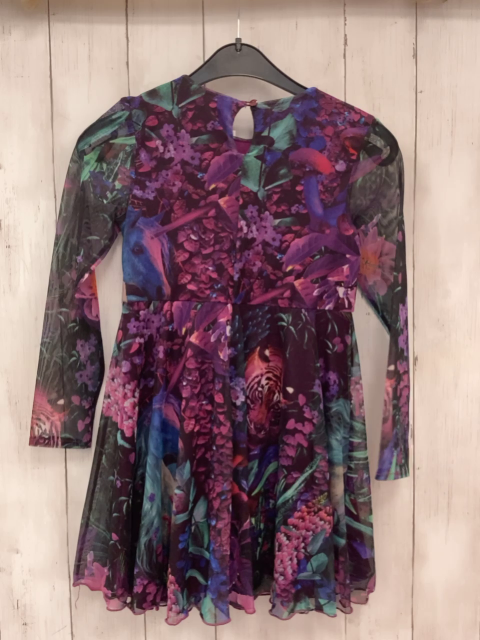 Desigual  Kleid  Gr. 128  brombeere Blumen Tüllüberkleid 