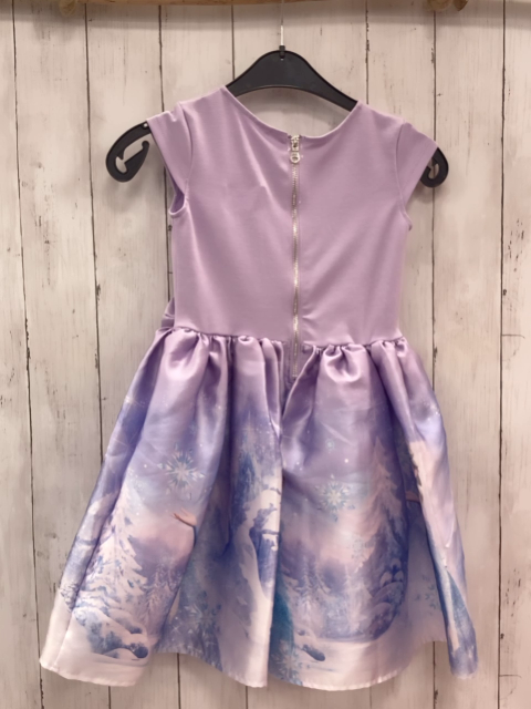 H&M  Kleid  Gr. 122/128  lavendel hellblau Elsa Kristalle große Schleife Unterrock 