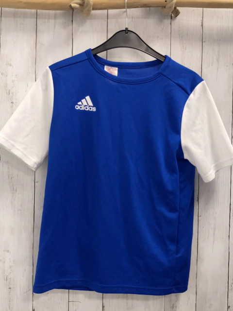 Adidas  Sportshirt  Gr. 164  hellblau weiße Ärmel 
