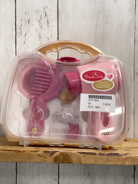 neu  Plastikspielzeug  Föhn Kamm Bürste ua in transparenter Box 