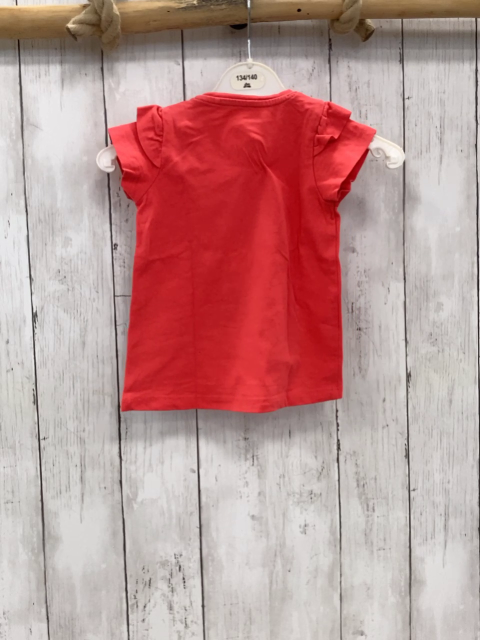 Esprit  T-Shirt  Gr. 68  hellrot rosa ellblaue gestreifter Vogel 