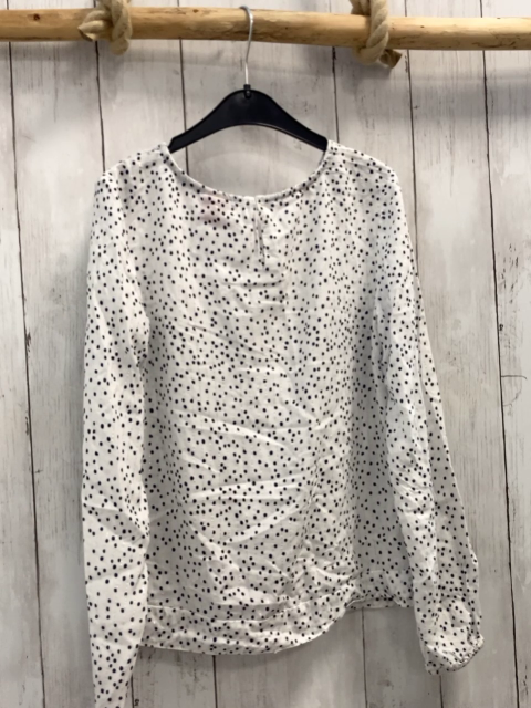 S´Oliver Bluse Gr. 152  weiß silber Glitzerfäden blaue Punkte