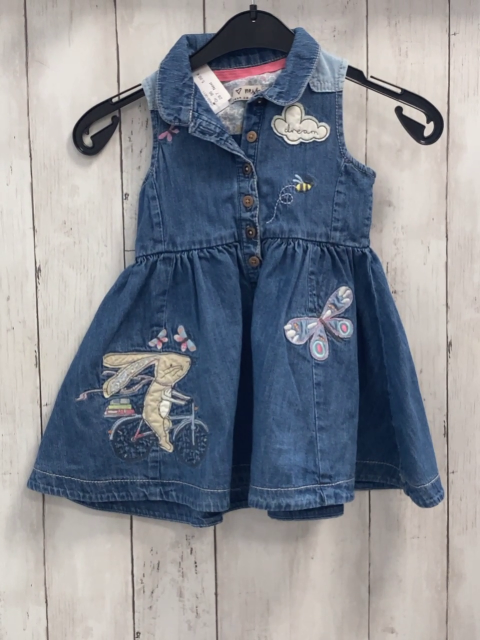 Next  Kleid  Gr. 86  blau Jeans Hase Libelle Wolke 