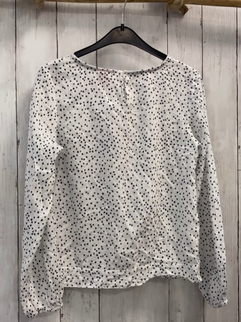 S´Oliver  Bluse  Gr. 152  weiß slber Streifen schwarz Punkte 