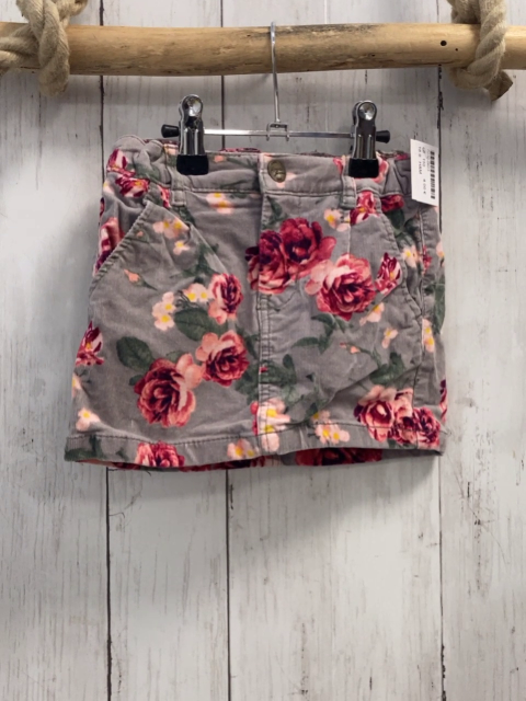 H&M  Rock Gr. 110  hellgrau Kord Blumen Bund verstellbar 
