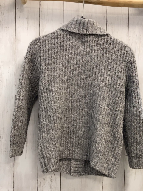 Zara  Strickjacke  Gr. 122/128  hellgrau rippen großer Kragen