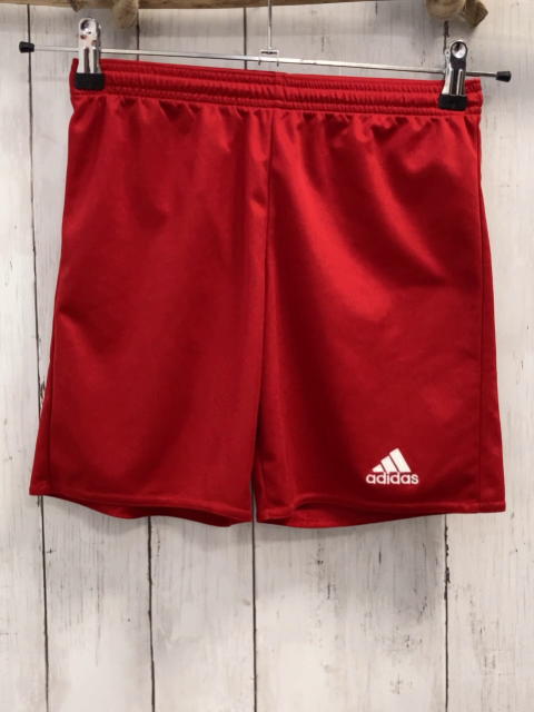 Adidas  Sportshorts  Gr. 152  rot weiße Schrift + weißes Label
