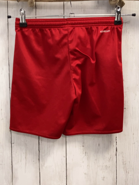 Adidas  Sportshorts  Gr. 152  rot weiße Schrift + weißes Label