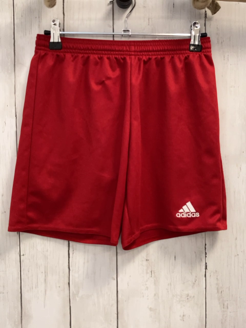 Adidas  Sportshorts  Gr. 152  rot weiße Schrift + weißes Label