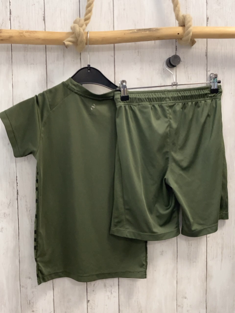 2tlg H&M  Sportset  Gr. 134/140  oliv schwarzer Wabendruck