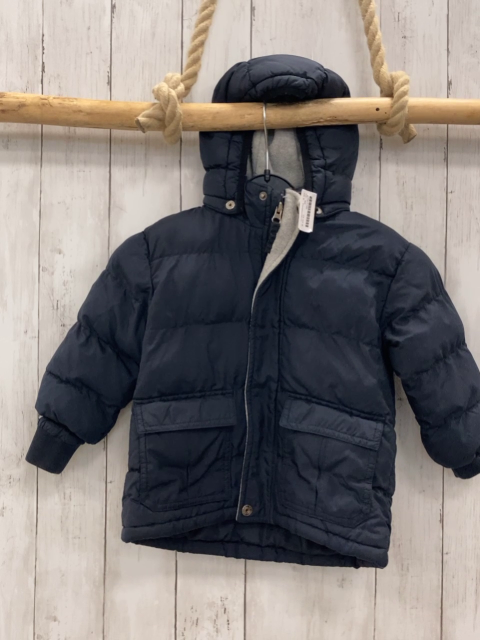 Timberland  Winterjacke Gr. 92  blau Kapuze graues Fleecefutter Gebrauchssrpuren 