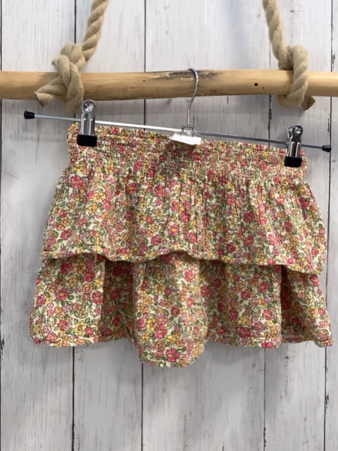 Zara  Rock Gr. 110  creme bunte Blumen Rüschen 