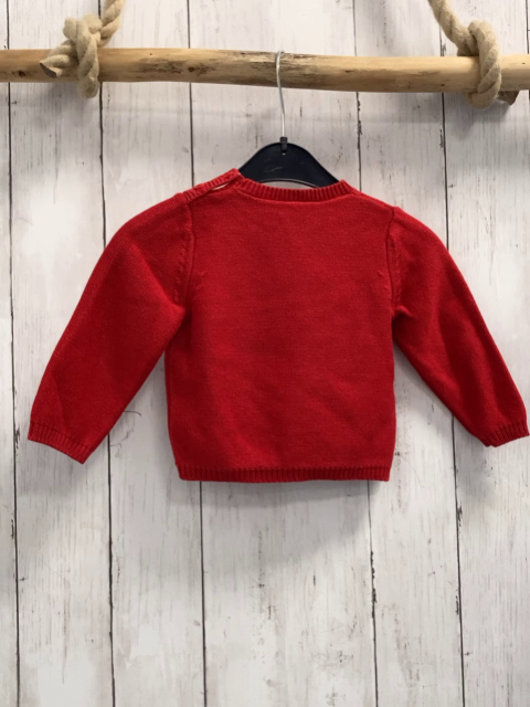 Petit Bateau  Pullover  Gr. 74  rot Strick Anker 