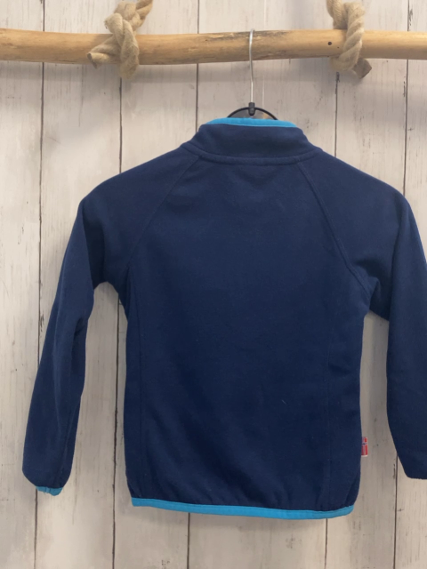 Trollkids  Pullover  Gr. 110  blau hellblauer Bund Reißverschluss 