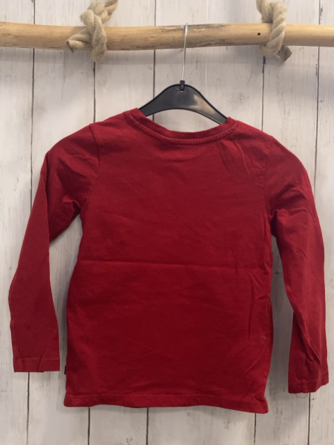 Okaidi  Langarmshirt  Gr. 116  rot blauer Dino weiße Schrift 