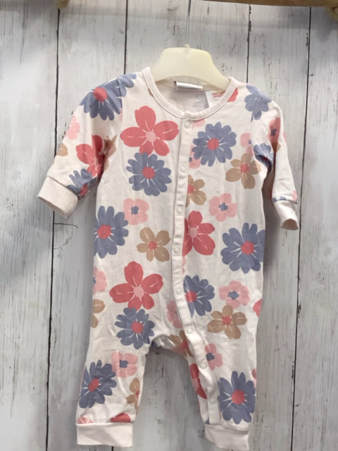 H&M Schlafanzug Gr. 62  weiß bunte Blumen