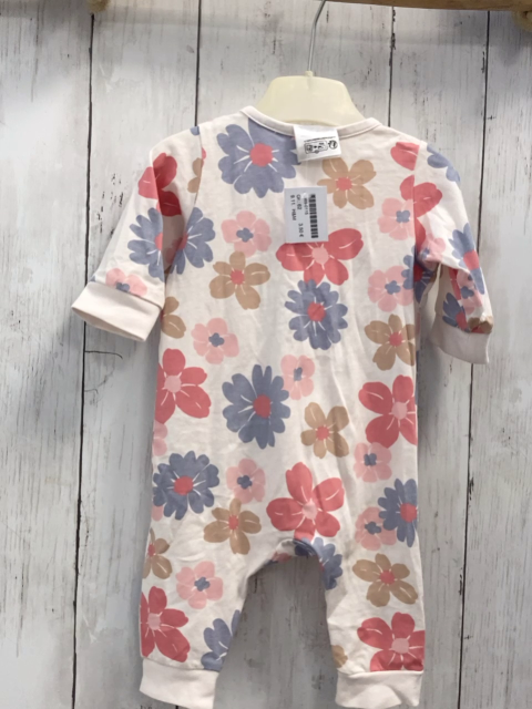 H&M Schlafanzug Gr. 62  weiß bunte Blumen