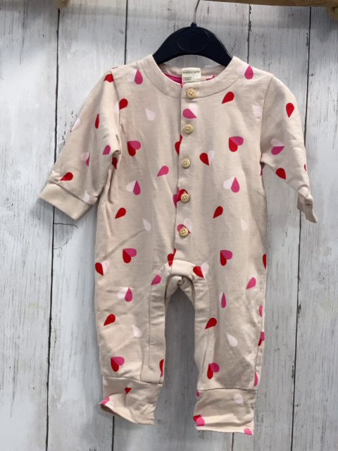 Alana Overall Gr. 56  beige pink rote Herzen