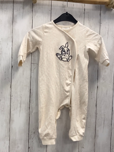  Schlafanzug Gr. 74  weiß rosa Punkte Hase