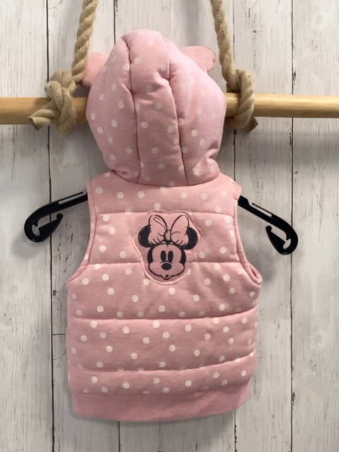 Disney  Weste  Gr. 74  rosa weiße Punkte Kapuze mit Ohren Minnie Mouse 