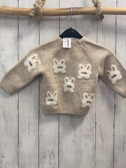 Zara  Pullover  Gr. 80  beige Strick Tierköpfe 