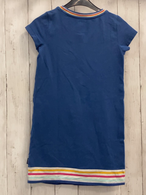 Jako-o  Kleid  Gr. 128  blau bunter Streifenbund 