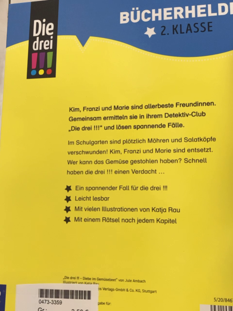 die drei !!! Buch Diebe im Gemüsebeet