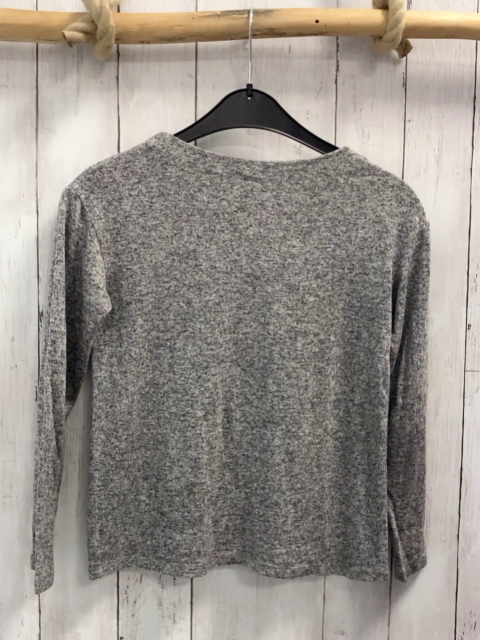   Pullover  Gr. 140  grau Strick Pailettenschrift 