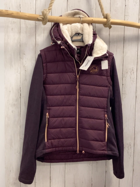 neu 2 tlg Steeds  Strickjacke + Weste  Gr. 158/164  brombeere gesteppter Körperbereich Kapuze mit weißem Teddyfutter NP 44, 90 € 