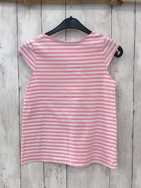  T-Shirt Gr. 140  rosa weiß gestreift Delfin