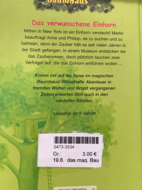 das magische Baumhaus Buch das verwunschene Einhorn