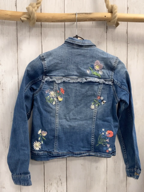 Review  Jeansjacke  Gr. 134  blau gestickte Blumen 