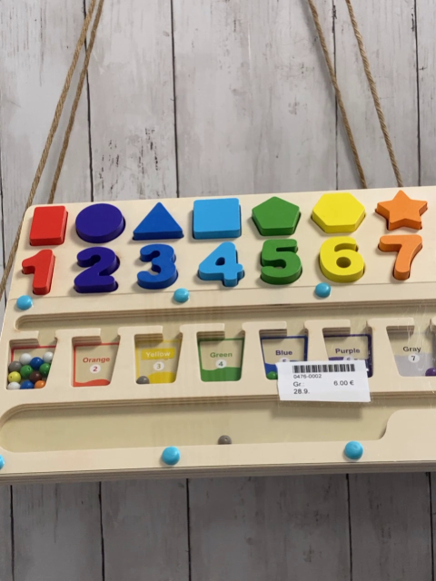   Holzspielzeug Puzzle Zahlen + Magnetische Kugeln zum Sortieren