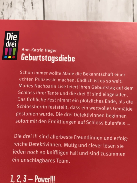 Die drei!!!  Buch Geburtstagsdiebe 