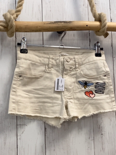 H&M  Shorts  Gr. 134  beige Biene Herzen Schrift 