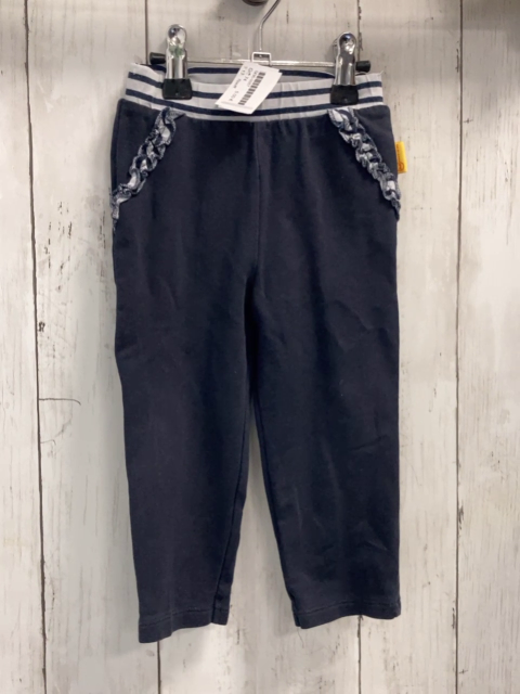 Steiff  Jogginghose  Gr. 74  grau weißer Streifenbund Rüschen am Tascheneingriff