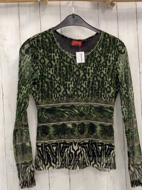 Taifun  Bluse  Gr. 152  grün beige schwarz leoprint