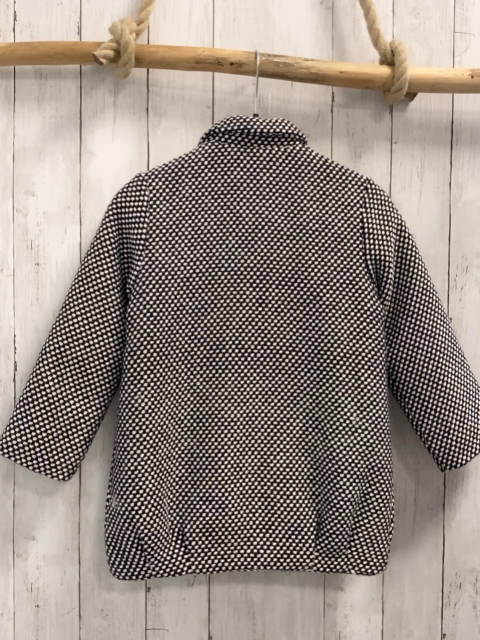 Chicco  Strickmantel  Gr. 110  schwarz weiß gemustert 2 Reihen schwarze Knöpfe Wolloptik 