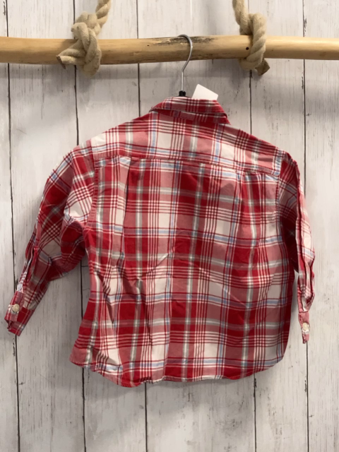 Benetton  Hemd  Gr. 98  rot weiß hellblau hellgrau kariret 