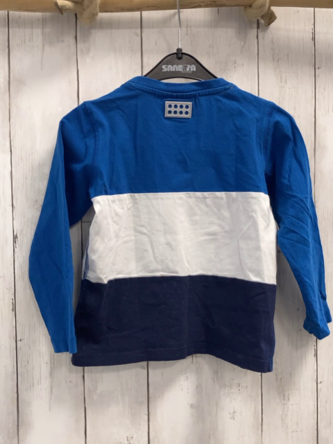 Lego  Langarmshirt  Gr. 104   blau weiß dunkelblaue Streifen Dino 