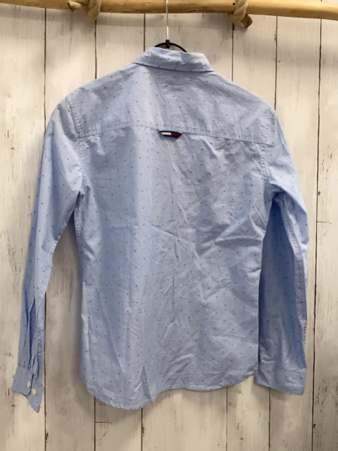 Tommy Hilfiger  Hemd  Gr. 140  hellblau blaue Dreiecke 